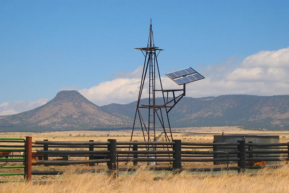 Solar Panel on a Wind Turbine